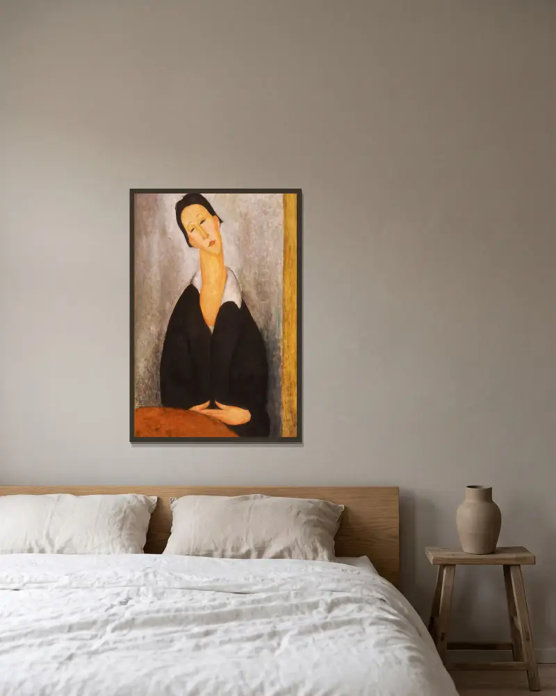 Portrait Of A Polish Woman av Amedeo Modigliani inramad på en vägg