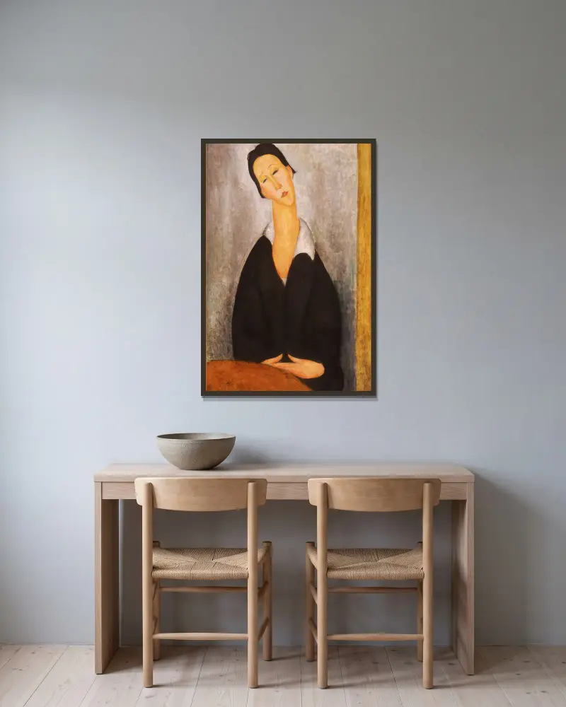 Portrait Of A Polish Woman av Amedeo Modigliani inramad på en vägg