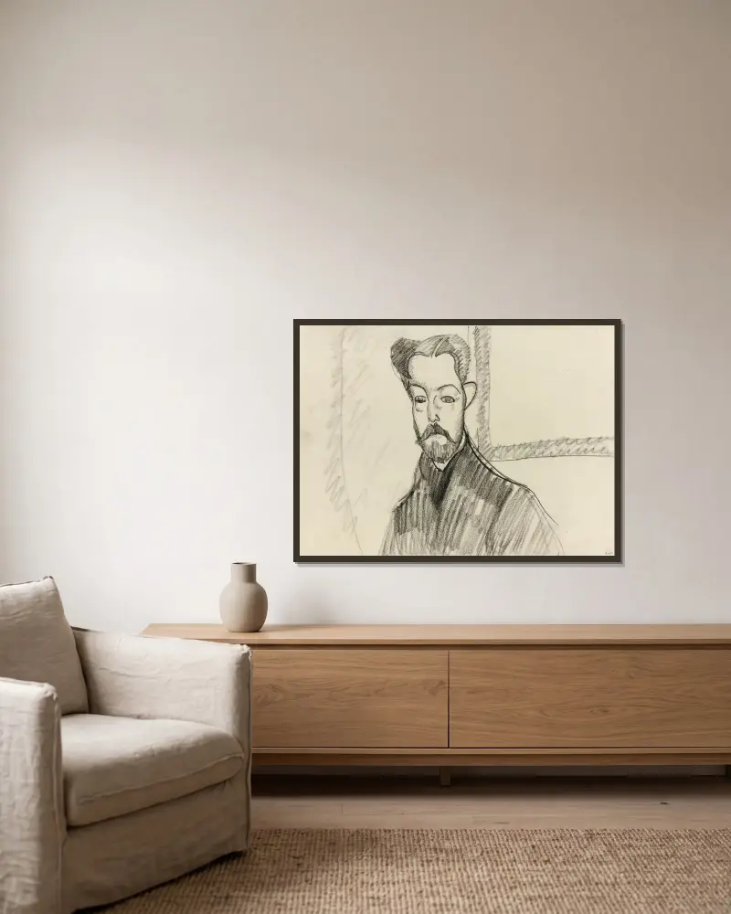 Portrait of Paul Alexandre av Amedeo Modigliani inramad på en vägg