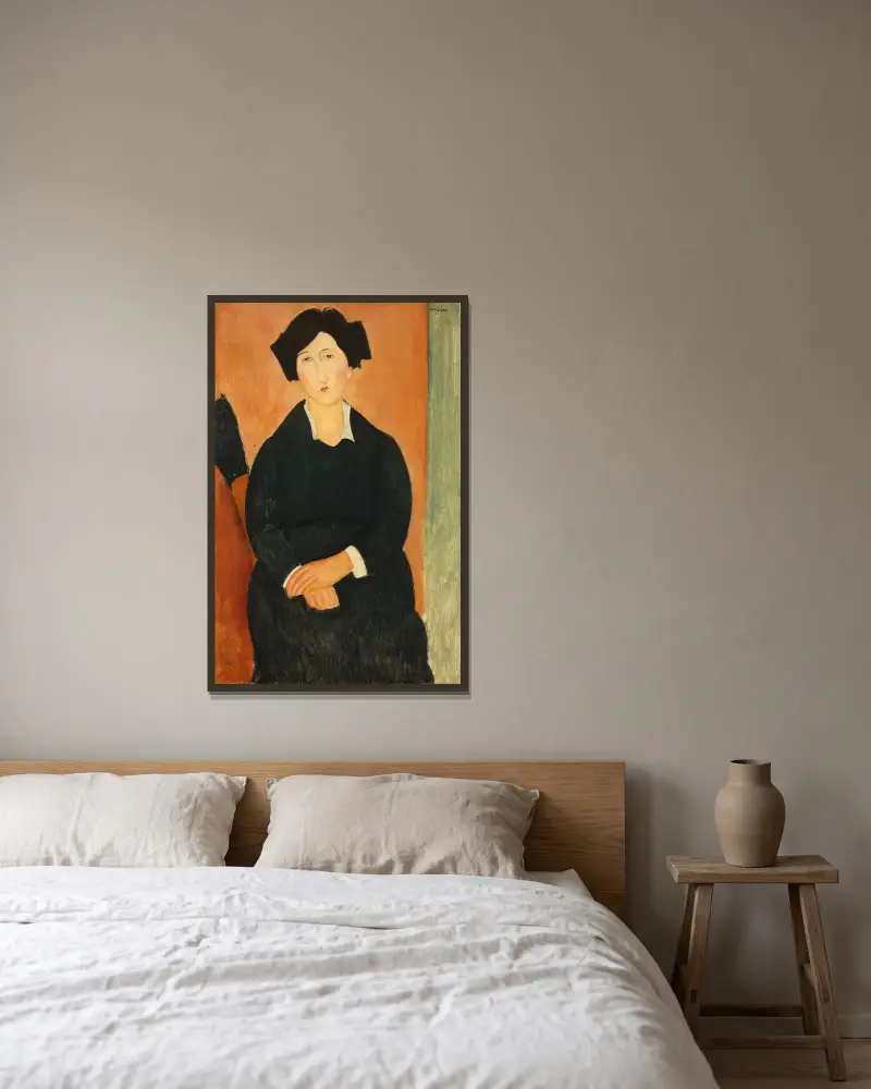 Der Italiener von Amedeo Modigliani gerahmt an einer Wand