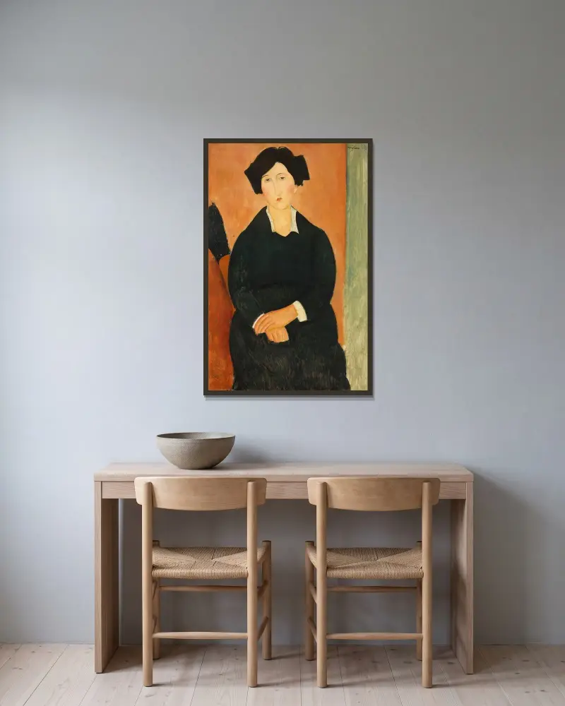 Der Italiener von Amedeo Modigliani gerahmt an einer Wand