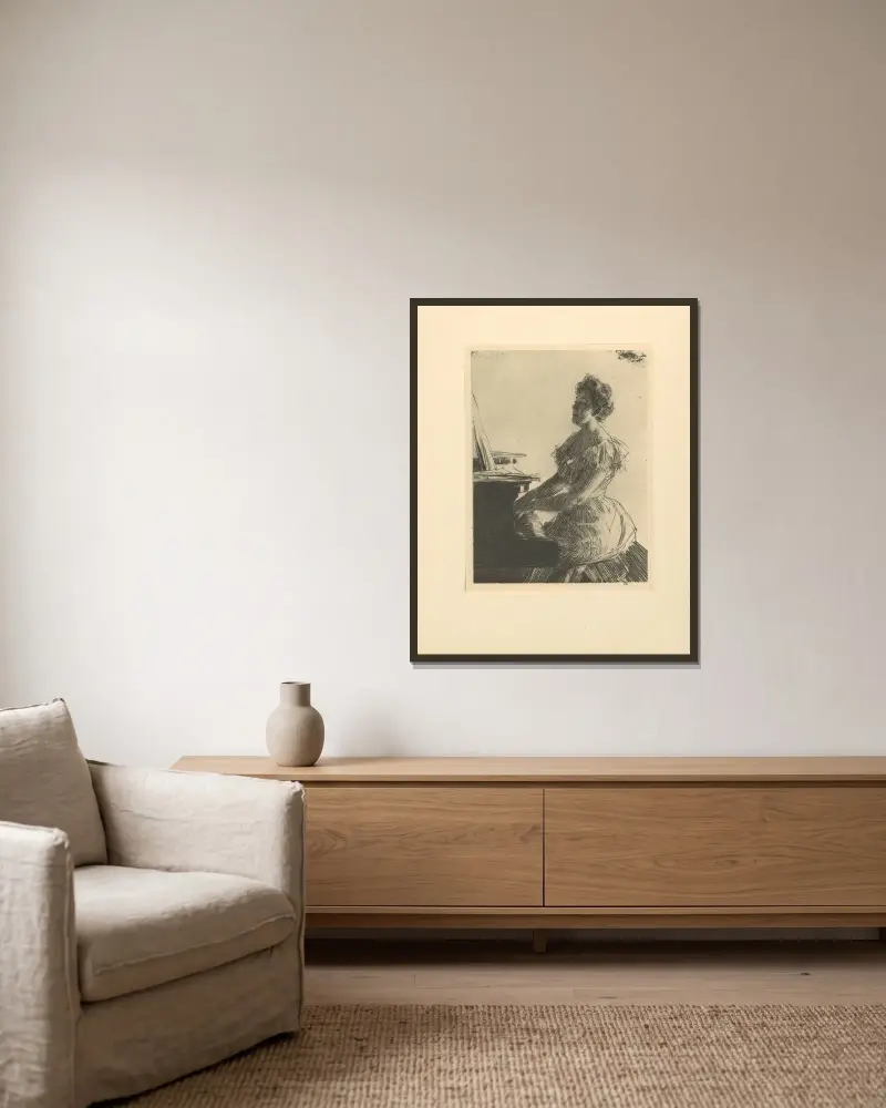 Przy pianinie, Anders Zorn w ramie na ścianie