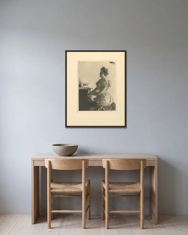 Przy pianinie, Anders Zorn w ramie na ścianie