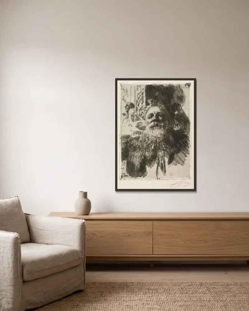 Auguste Rodin, Anders Zorn v rámu na stěně