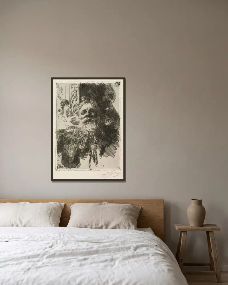 Auguste Rodin, Anders Zorn v rámu na stěně