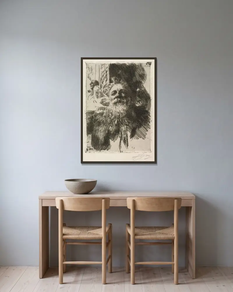 Auguste Rodin, Anders Zorn v rámu na stěně