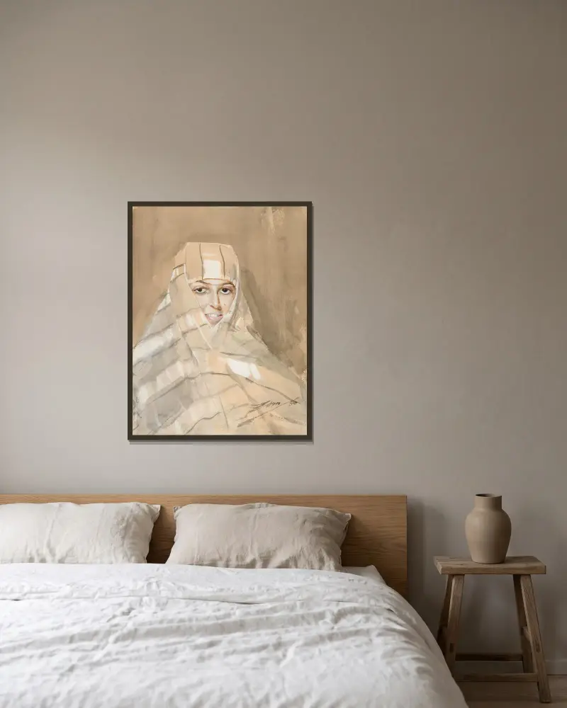 Beduinenmädchen von Anders Zorn gerahmt an einer Wand