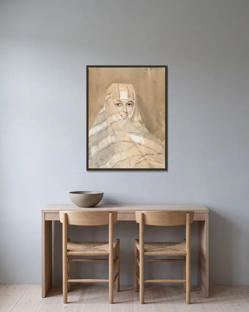 Beduinenmädchen von Anders Zorn gerahmt an einer Wand