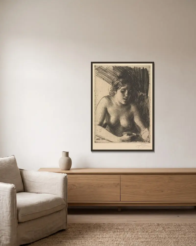 Popiersie, Anders Zorn w ramie na ścianie