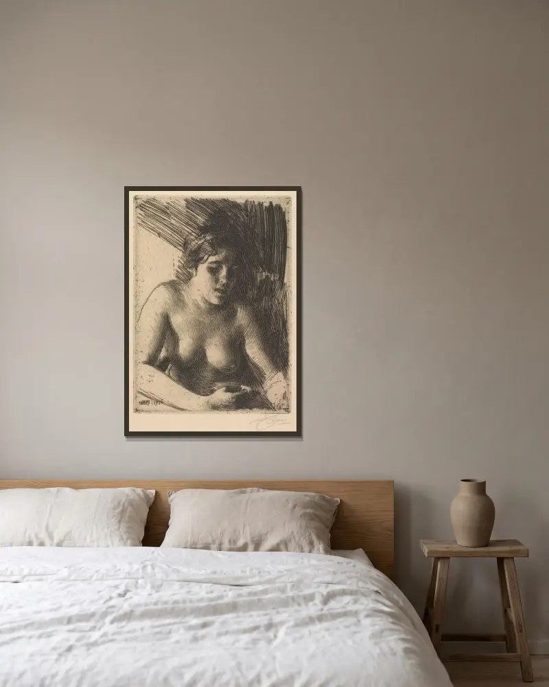 Popiersie, Anders Zorn w ramie na ścianie