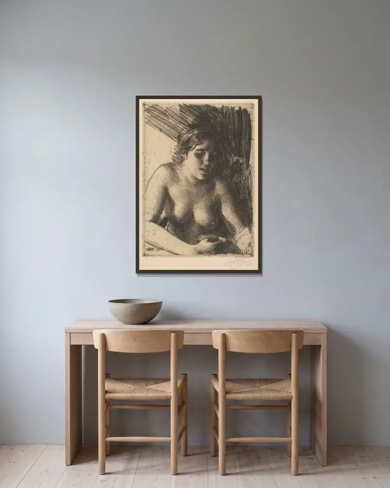 Popiersie, Anders Zorn w ramie na ścianie