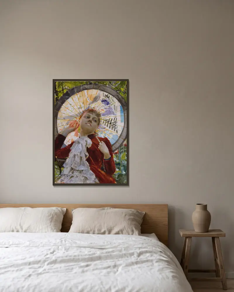 Luftslott av Anders Zorn inramad på en vägg