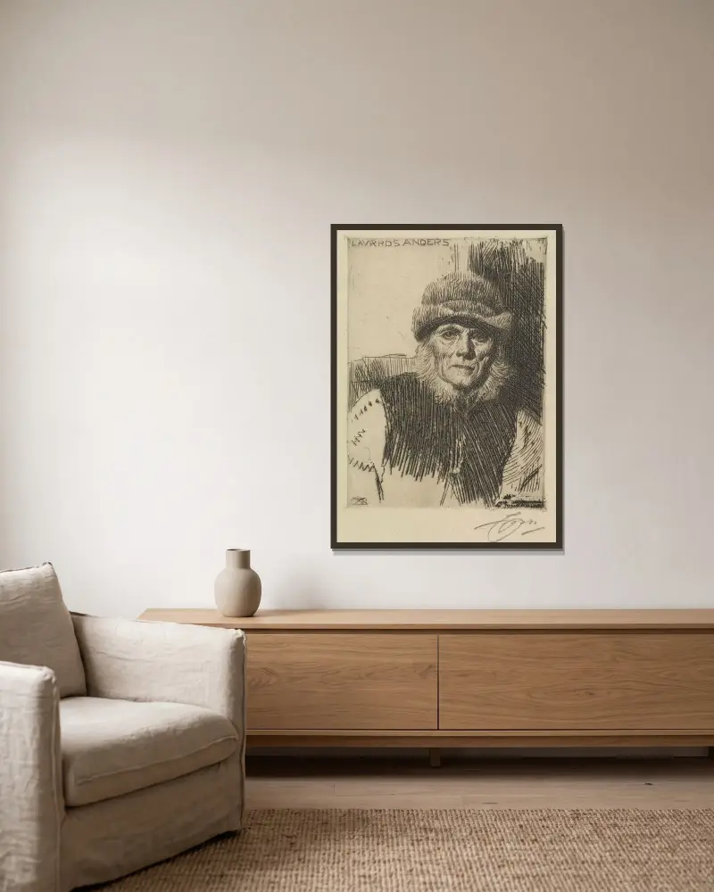 Sedlák z Dalarny, Anders Zorn v rámu na stěně