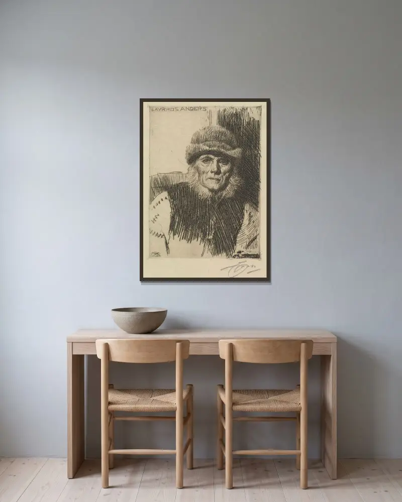 Sedlák z Dalarny, Anders Zorn v rámu na stěně
