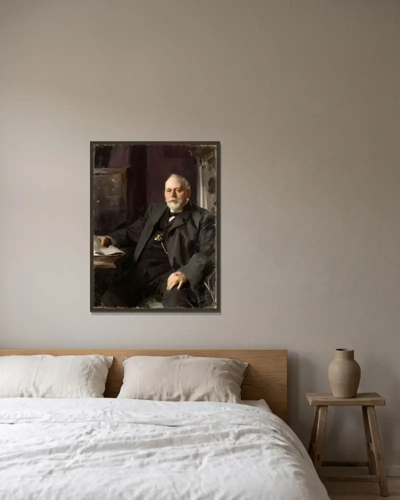 Director Frans R. Heiss av Anders Zorn inramad på en vägg