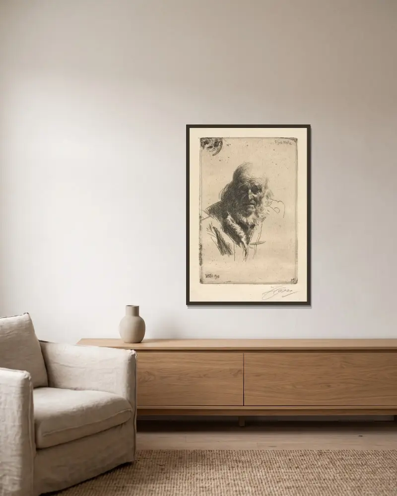 Djos Mats, Anders Zorn v rámu na stěně