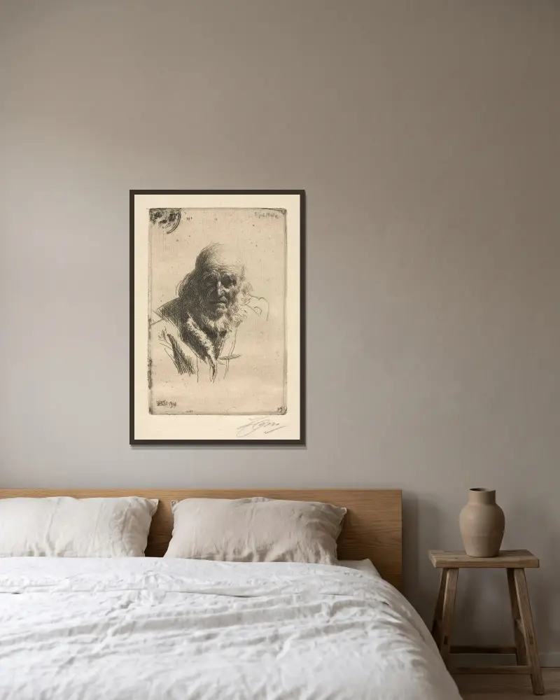 Djos Mats, Anders Zorn v rámu na stěně