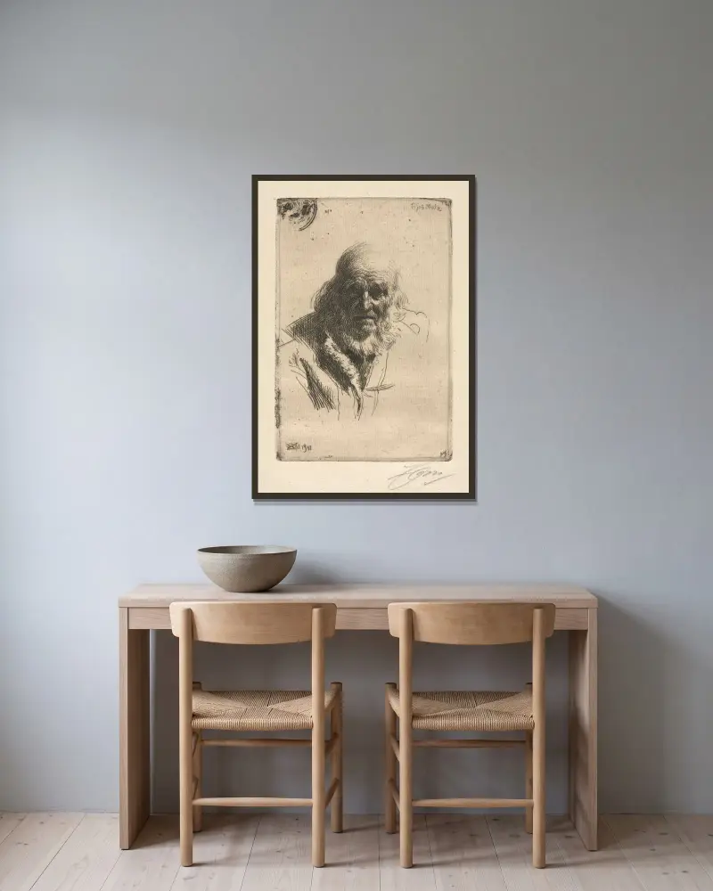 Djos Mats, Anders Zorn v rámu na stěně