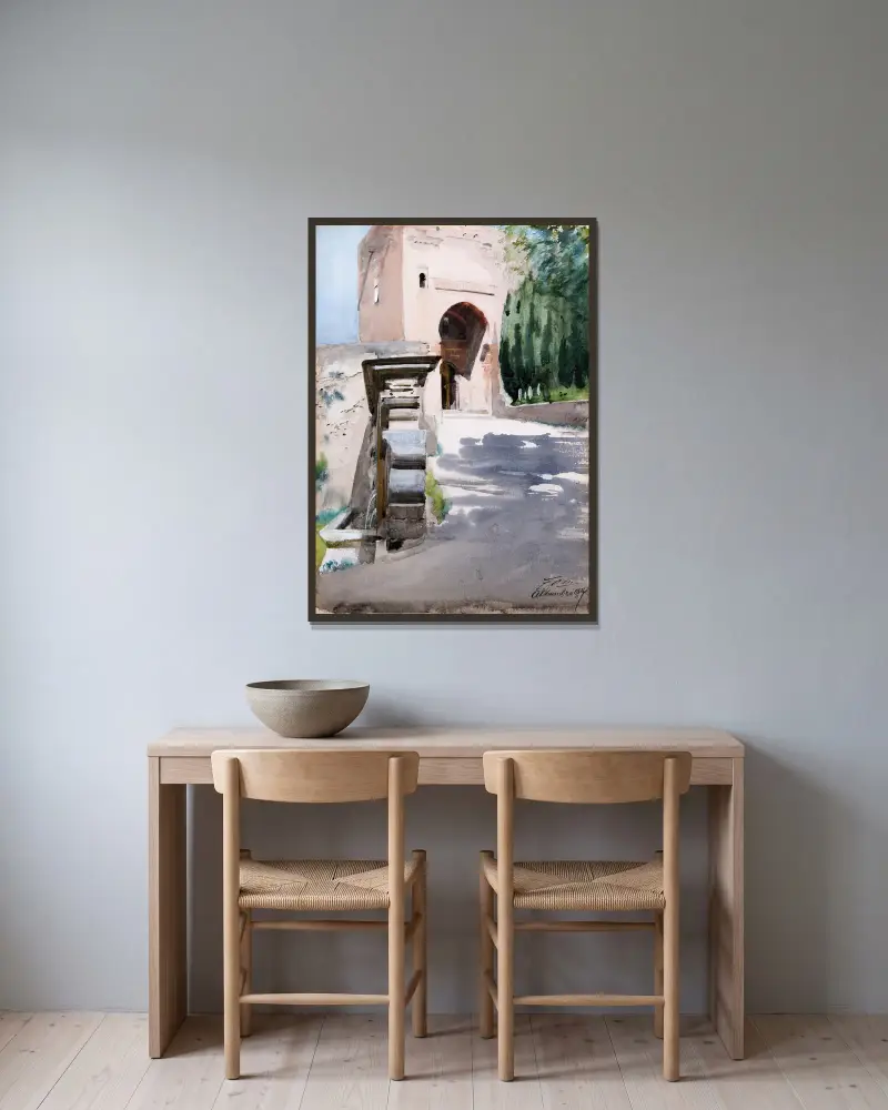 Tor in der Alhambra von Anders Zorn gerahmt an einer Wand