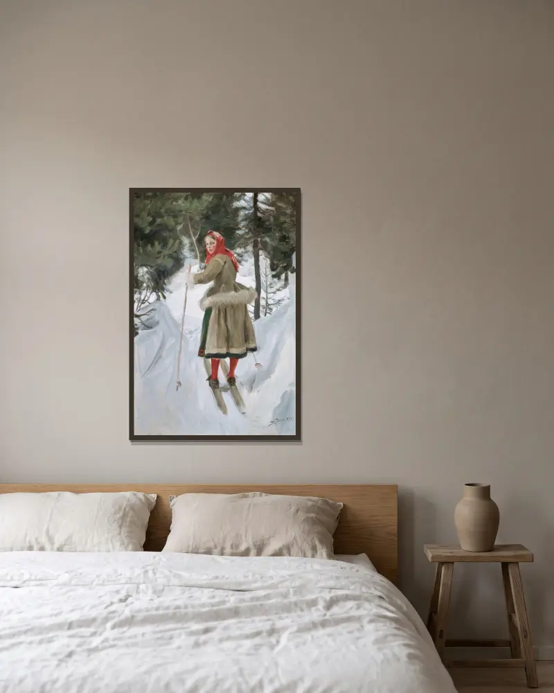 Mädchen aus Mora von Anders Zorn gerahmt an einer Wand