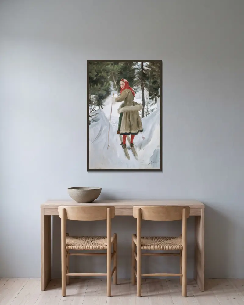 Mädchen aus Mora von Anders Zorn gerahmt an einer Wand
