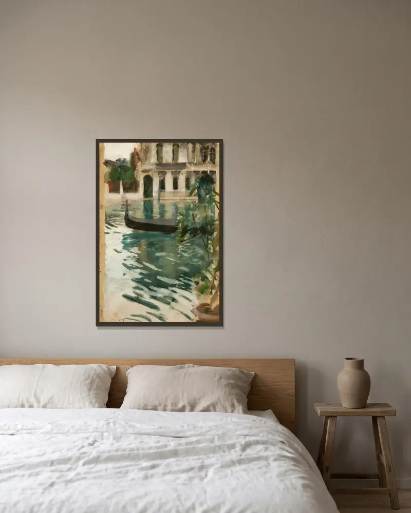 Gondel, Venedig von Anders Zorn gerahmt an einer Wand