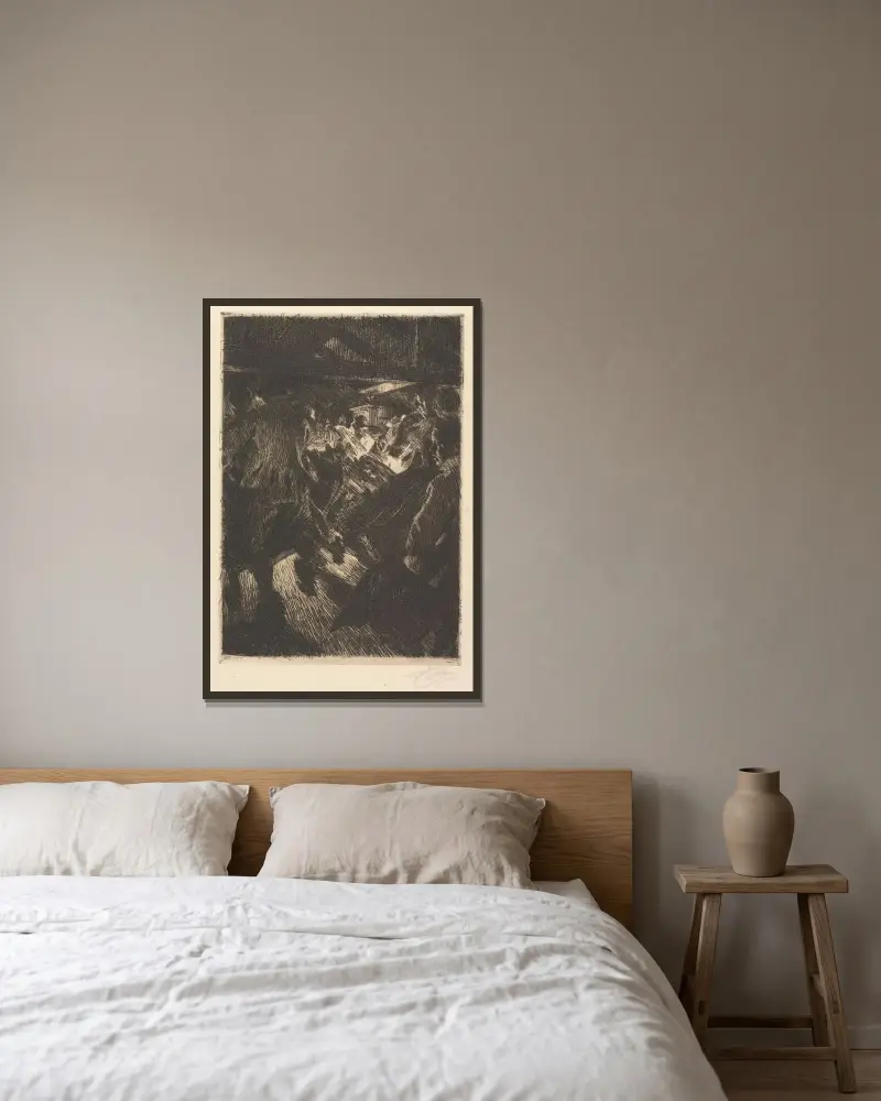Chata v Gopsmoru, Anders Zorn v rámu na stěně