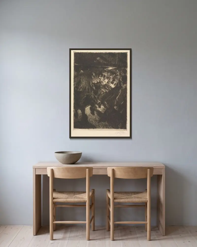 Chata v Gopsmoru, Anders Zorn v rámu na stěně
