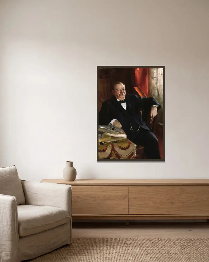 Grover Cleveland von Anders Zorn gerahmt an einer Wand