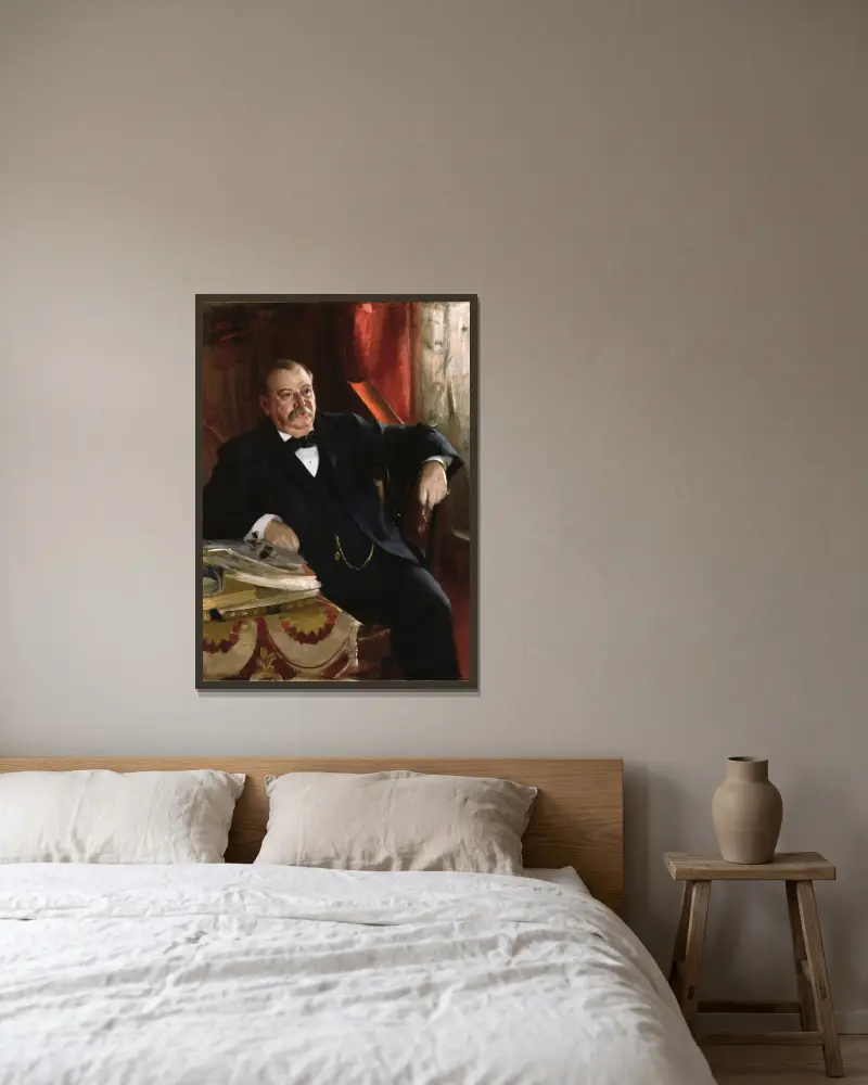 Grover Cleveland von Anders Zorn gerahmt an einer Wand