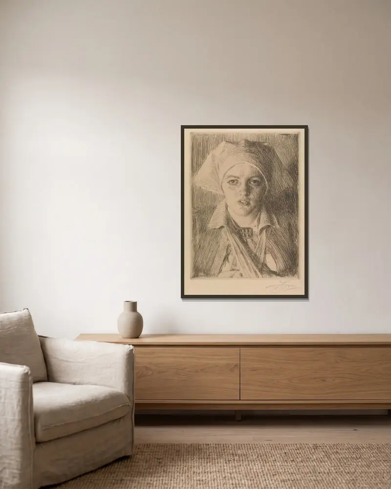 Gulli II, Anders Zorn v rámu na stěně