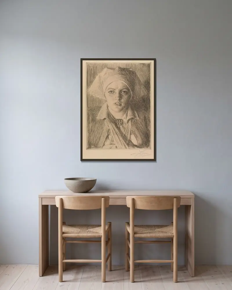 Gulli II, Anders Zorn v rámu na stěně