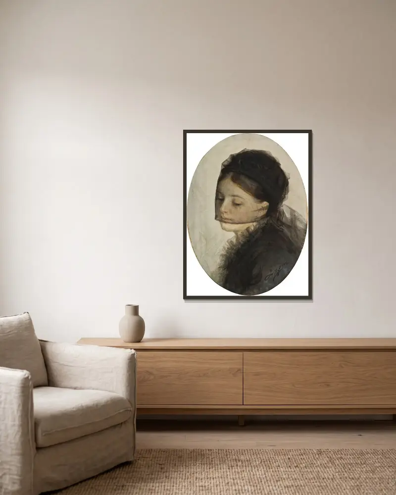 V smutku, Anders Zorn v rámu na stěně