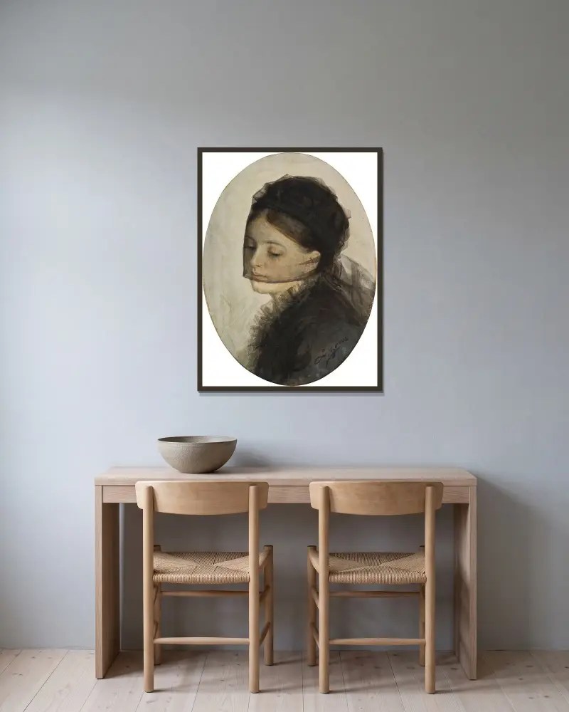 V smutku, Anders Zorn v rámu na stěně