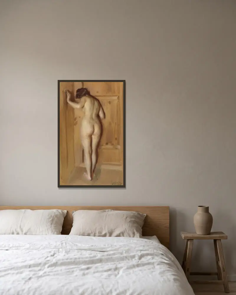 Kuvådörren von Anders Zorn gerahmt an einer Wand