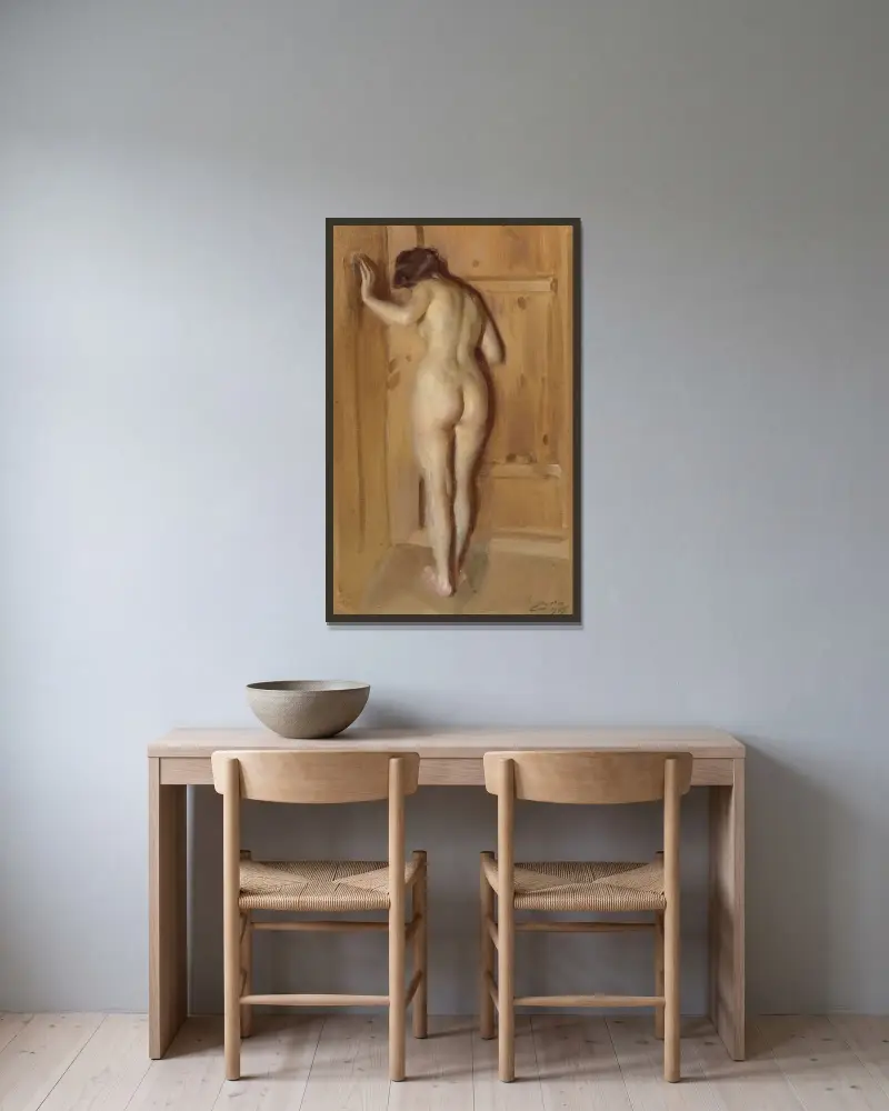 Kuvådörren von Anders Zorn gerahmt an einer Wand