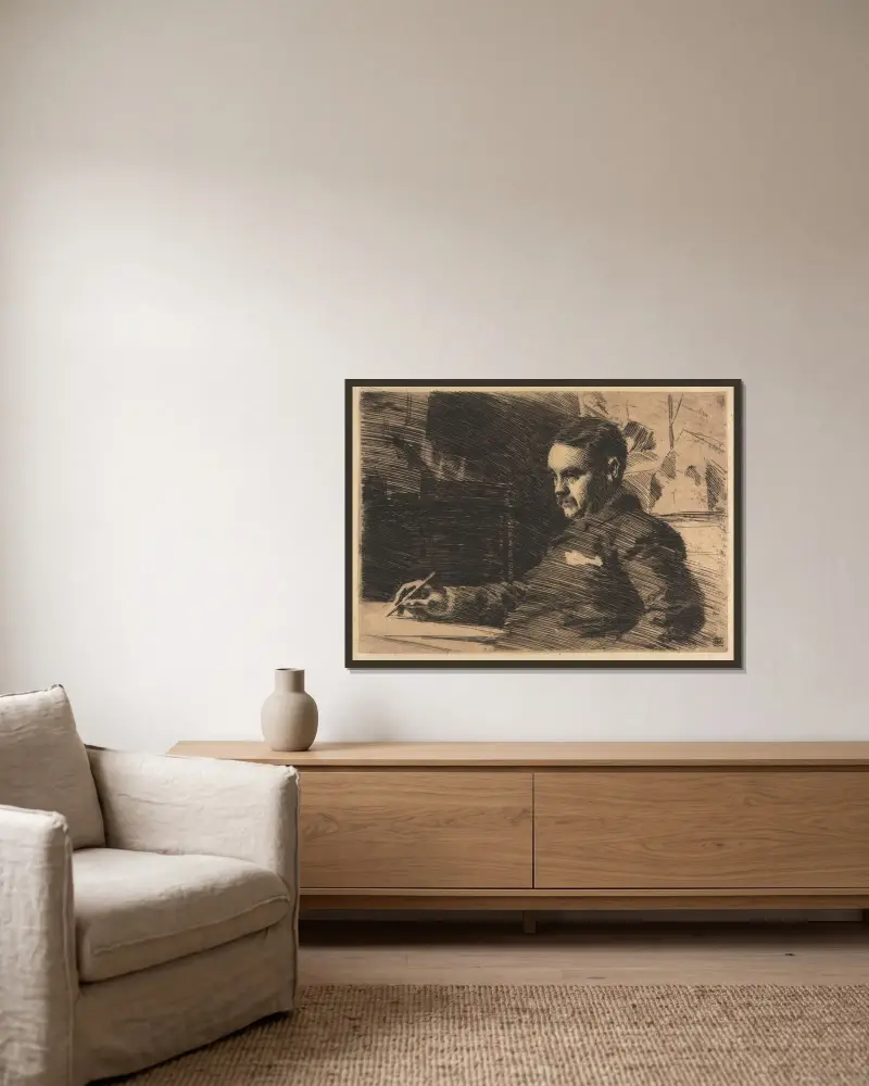 Advokát Wade, Anders Zorn v rámu na stěně