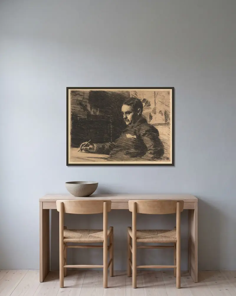 Advokát Wade, Anders Zorn v rámu na stěně