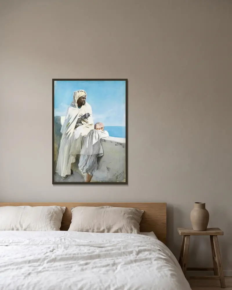 Mann und Junge in Algier von Anders Zorn gerahmt an einer Wand