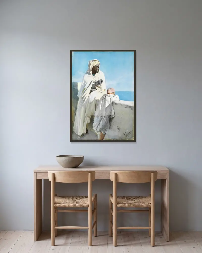 Mann und Junge in Algier von Anders Zorn gerahmt an einer Wand