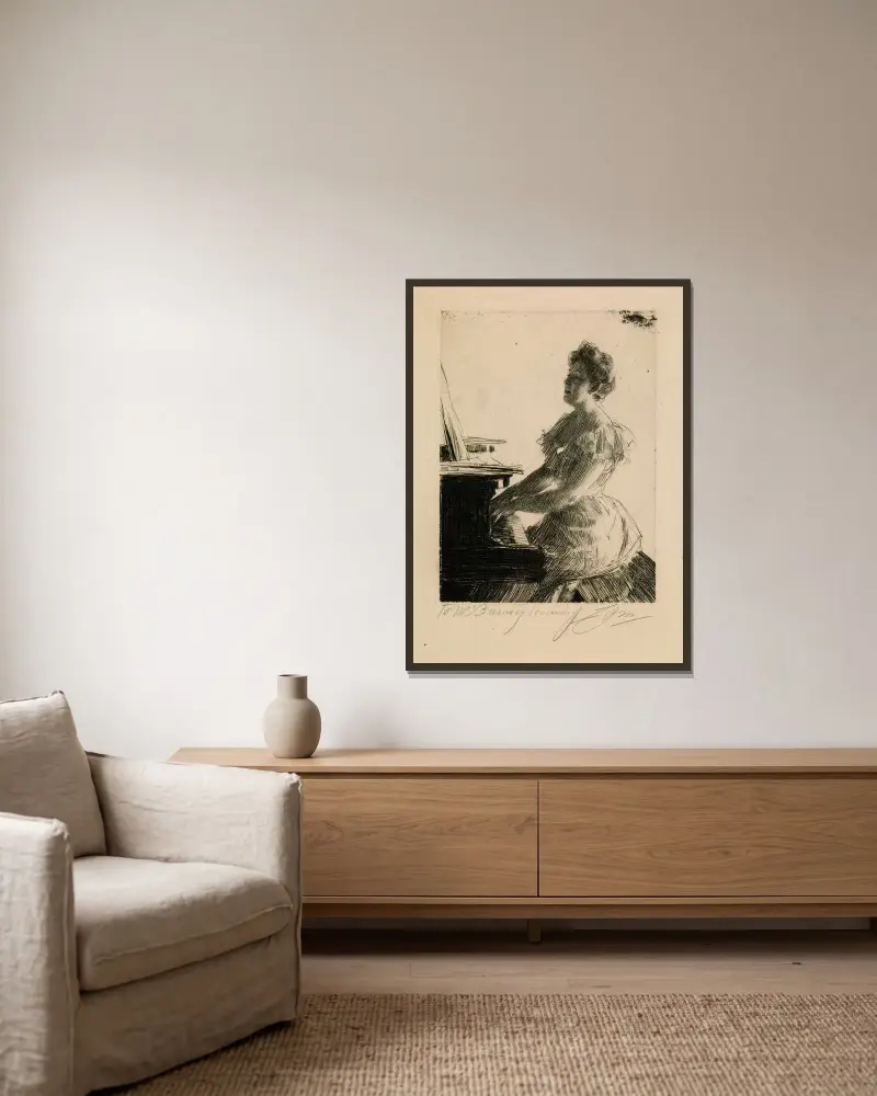 Mary Hardin von Anders Zorn gerahmt an einer Wand