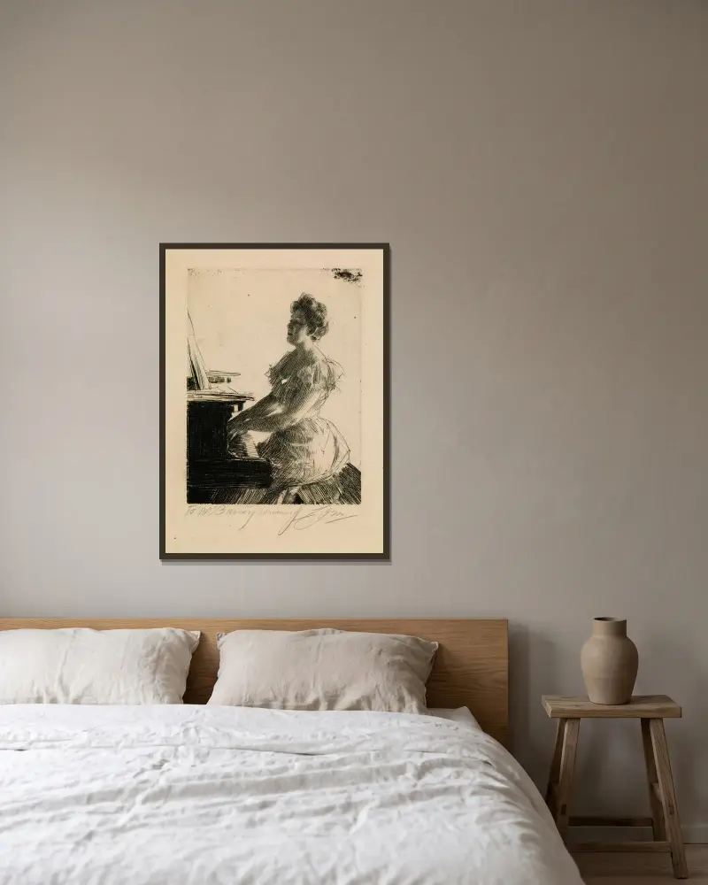Mary Hardin von Anders Zorn gerahmt an einer Wand