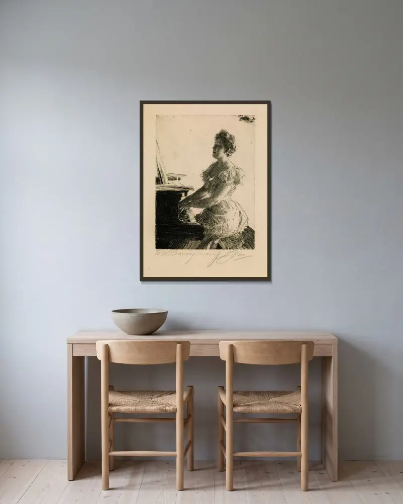Mary Hardin von Anders Zorn gerahmt an einer Wand