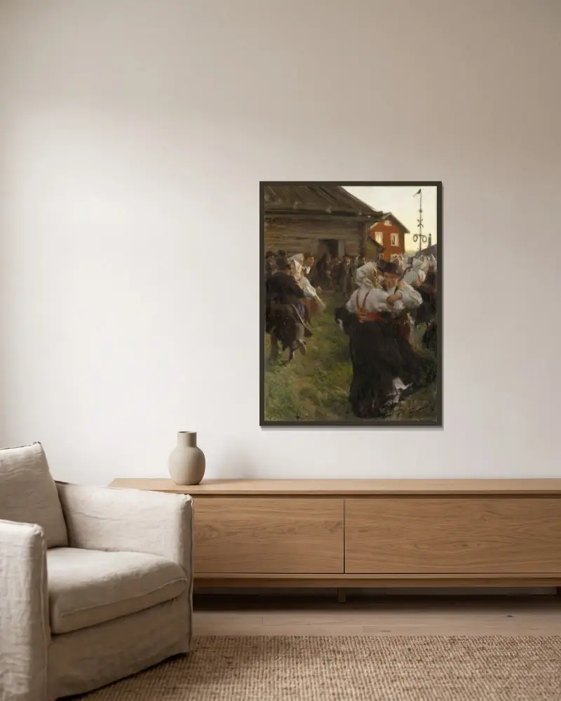Letni taniec, Anders Zorn w ramie na ścianie