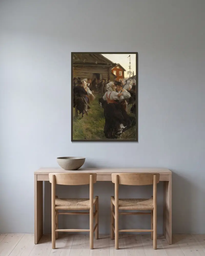 Letni taniec, Anders Zorn w ramie na ścianie