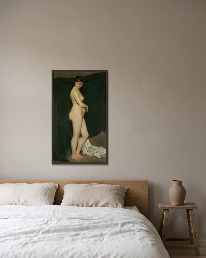 Modellstudie av Anders Zorn inramad på en vägg