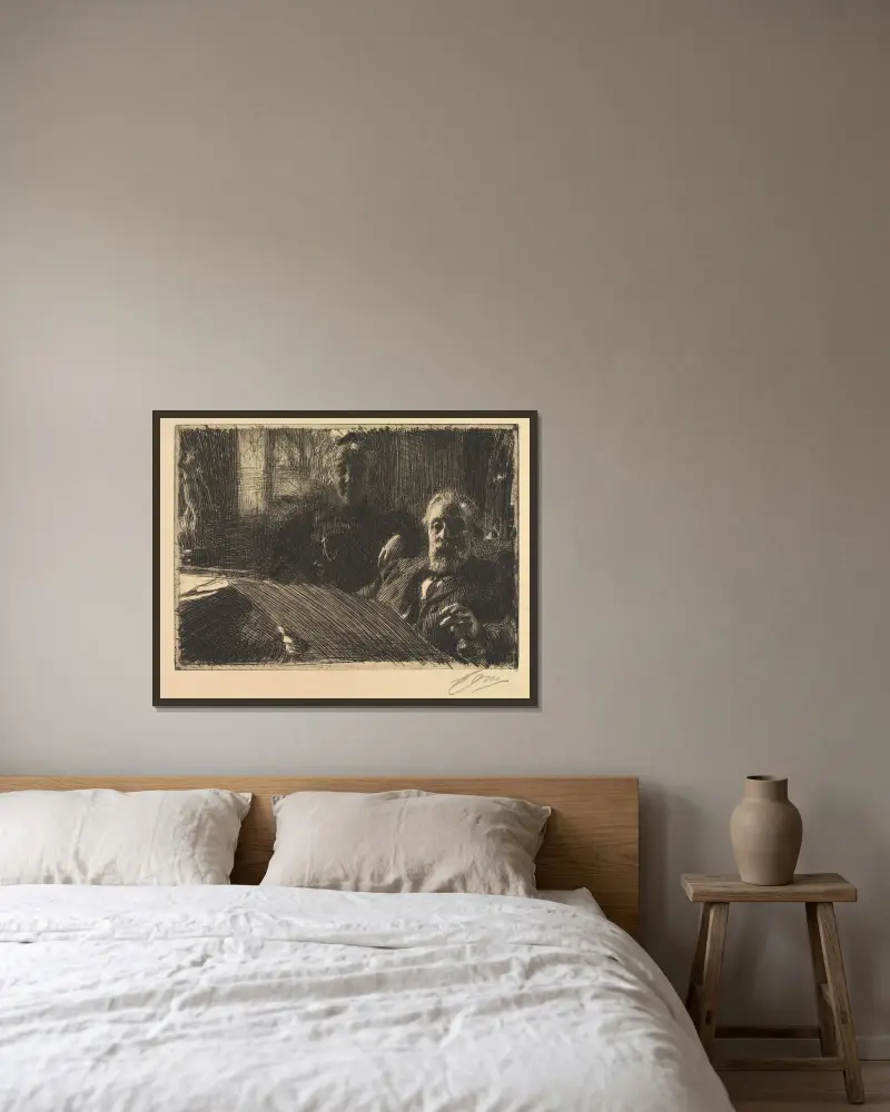Herr och fru Fürstenberg av Anders Zorn inramad på en vägg