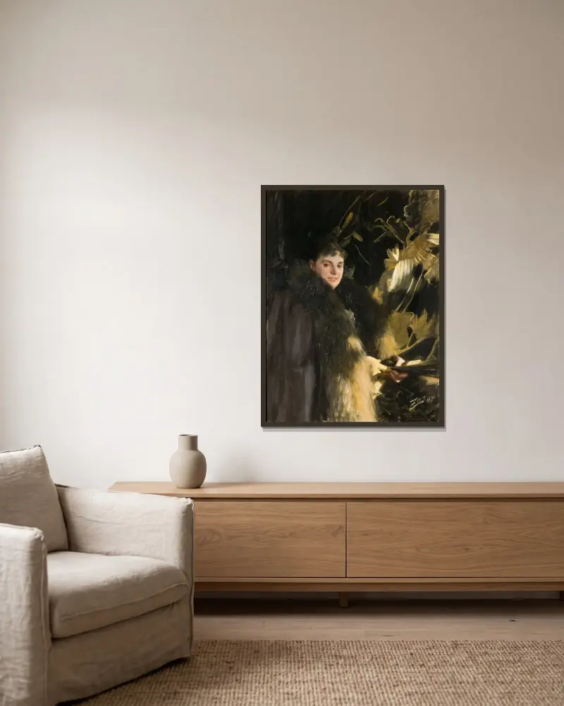 Mrs. Veronica Heiss von Anders Zorn gerahmt an einer Wand