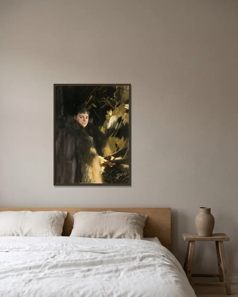 Mrs. Veronica Heiss von Anders Zorn gerahmt an einer Wand