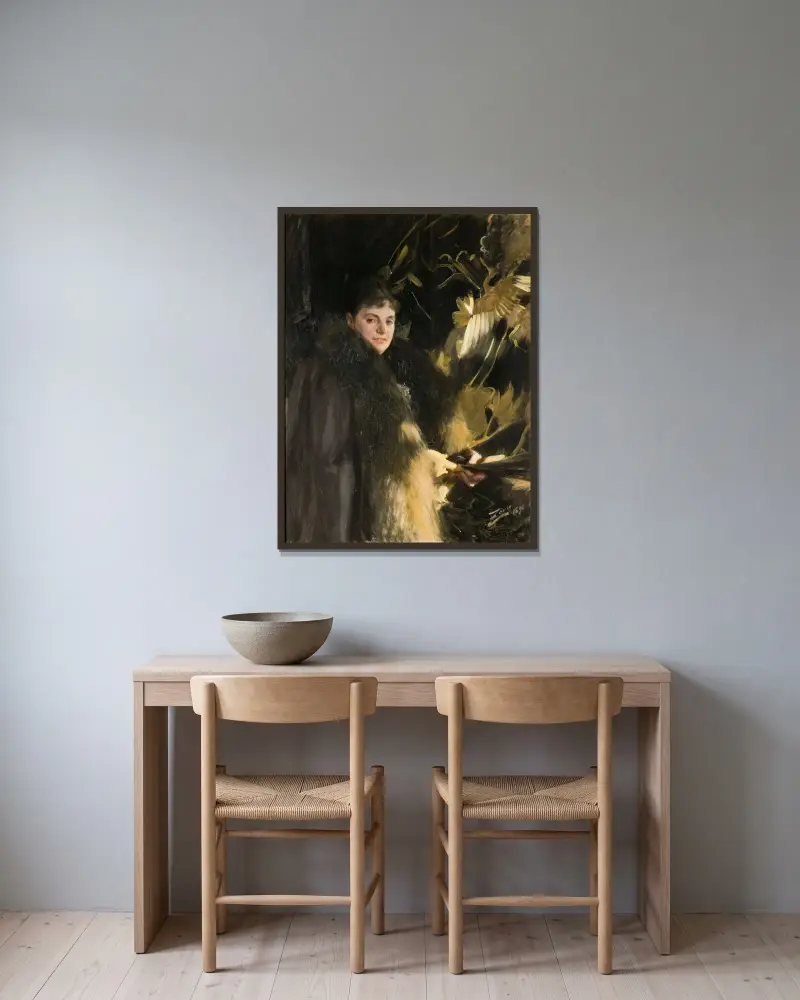 Mrs. Veronica Heiss von Anders Zorn gerahmt an einer Wand